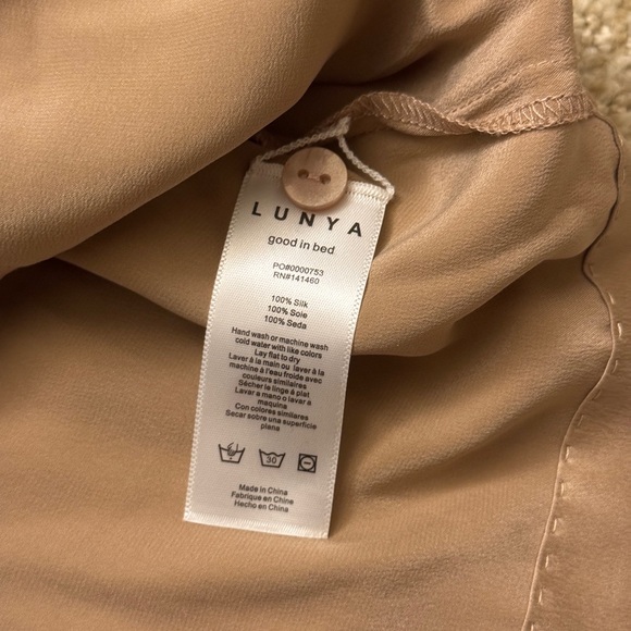 Lunya Washable Silk High Rise Pant Set - Tan - Picture 5 of 5